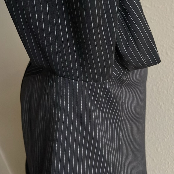 MNG Sz L Black Pinstriped Single Button Blazer - Picture 8 of 12